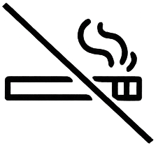 Smoking in designated areas including E-cigarette