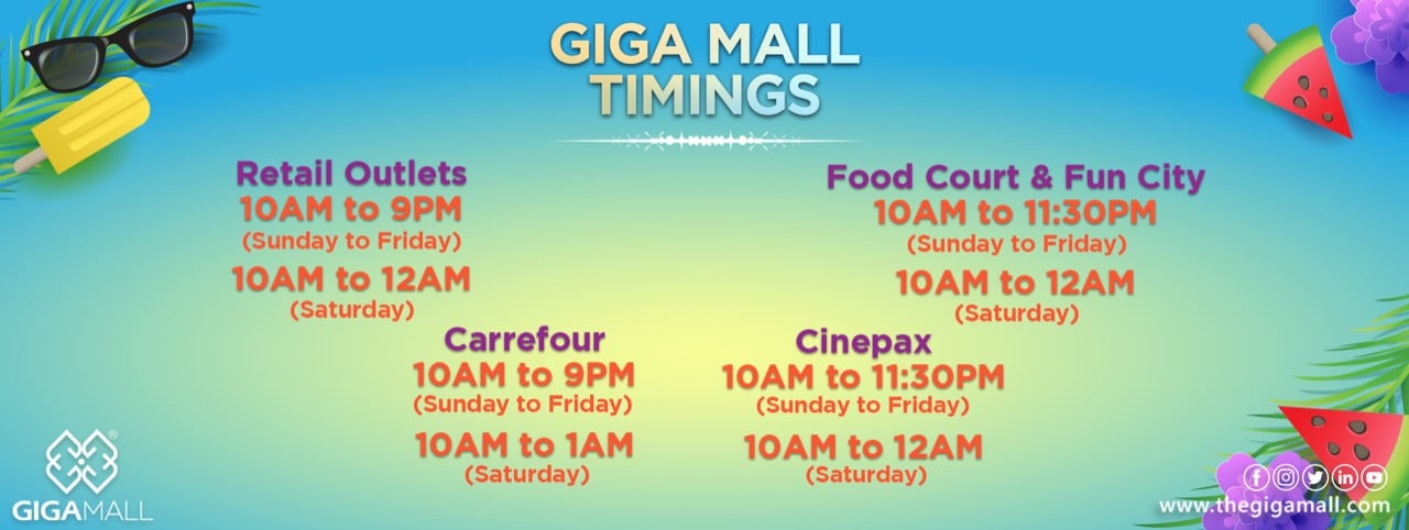 Giga Mall Timings
