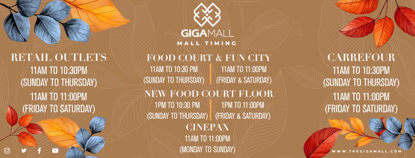 Giga Mall Timings